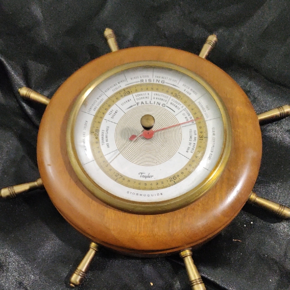 Taylor Nautical Wall Clock with Brown and Gold Finish